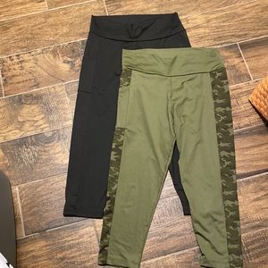 Black & Olive green yoga pants